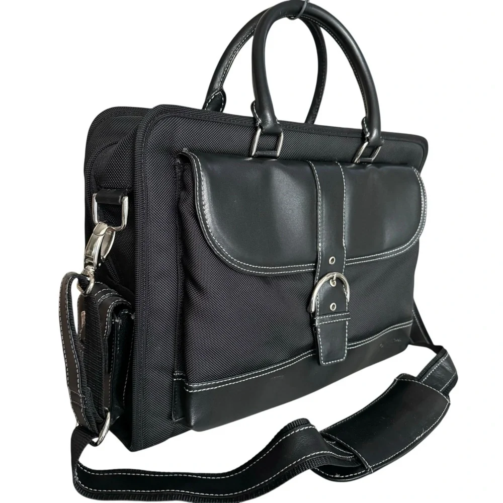 Franklin Covey Laptop Bag Briefcase Black Leather